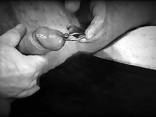 Cock Urethral Multiple Sounding and Dilator Insert and Stuffing. Black & White. Great audiotrack