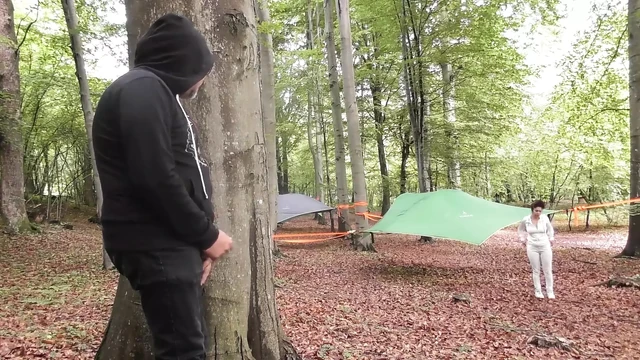 Creampie with a stranger at the camping