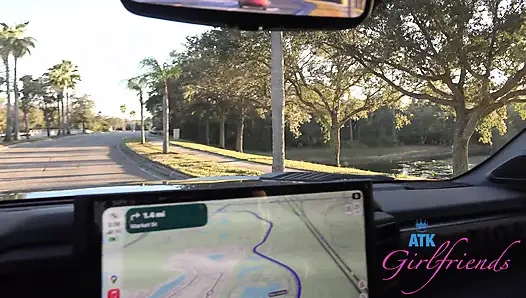 After years, Lily shows up desperate to pee, yo drive watching sunset, then she sucks and rides you till I creampie her pussy