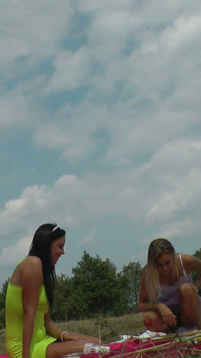 Beautiful Big Tits Big Ass Girls Party Outdoors by Playing Games and Trying Panties and NO PANTIES | Clip 1