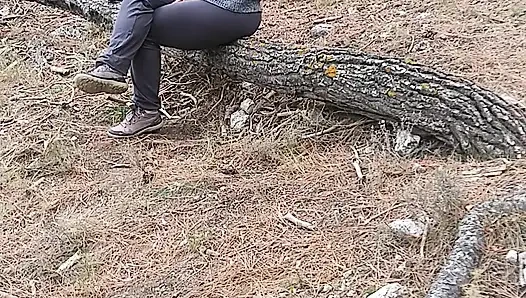 stranger big booty surpised and fucked in public forest