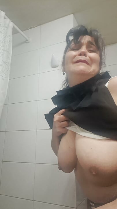 Mom Imagines Having Secret Sex with Him in the Bathroom.