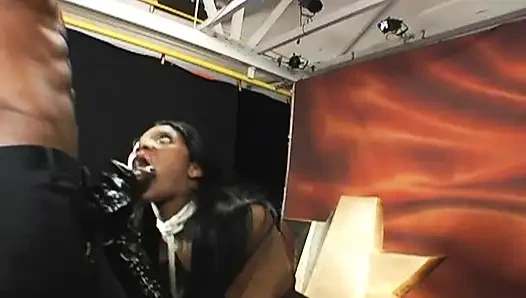 Black Slut Has an Interracial Foursome with Three Well Endowed Guys