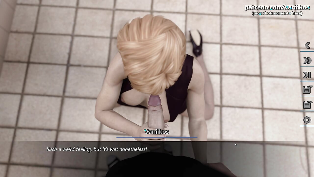 Dreams of Desire | Slutty short hair MILF in high heels seduced to suck cock in restaurant's bathroom | Part 8