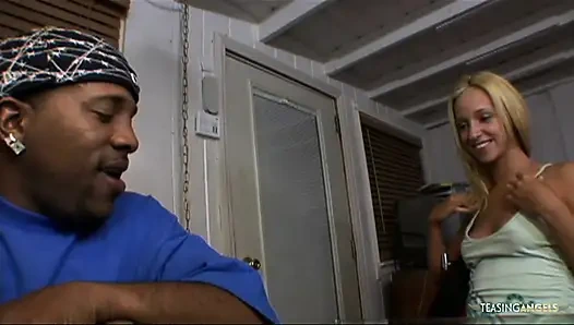 Blondie gets her pussy eaten out and fucked by a black dude