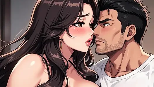 25yo Woman Fucks Stepfather on Sofa in Risky Quiet Sex (AI generated)