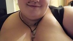 Big titted BBW milf showing off her titties