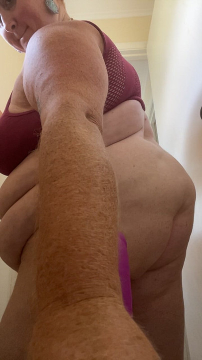 Fucking my favourite pink dildo close up