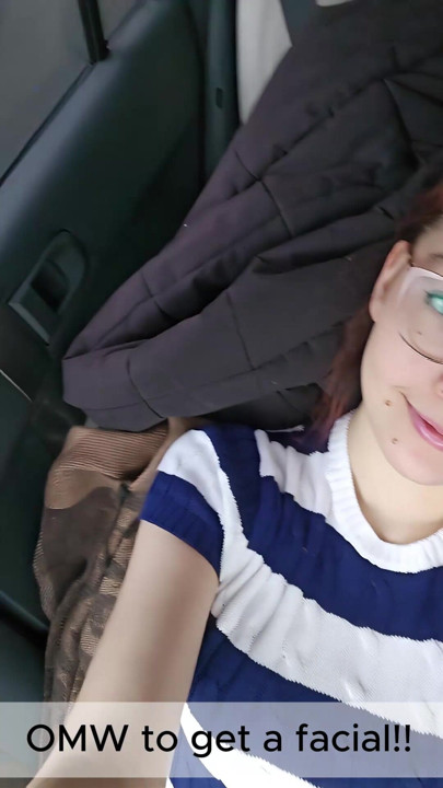 On My Way To A Massive Facial - Backseat Finish - Redhead POV