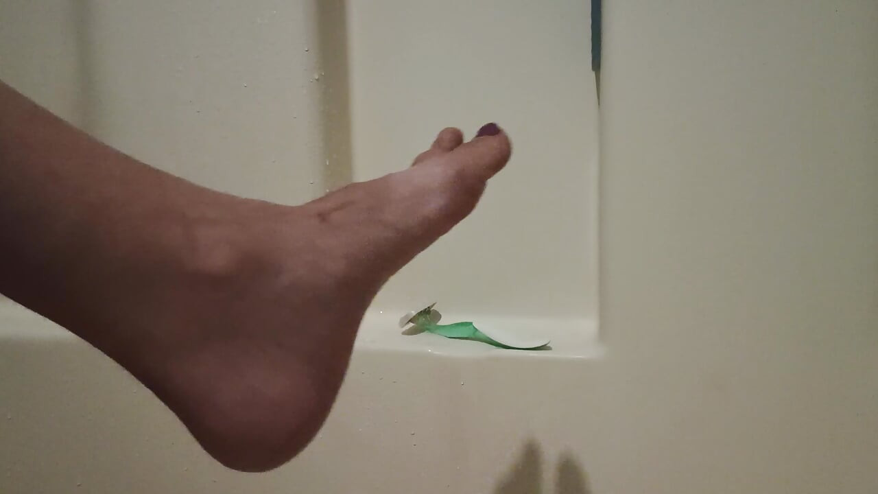 Marcy pinta suas unhas dos pés