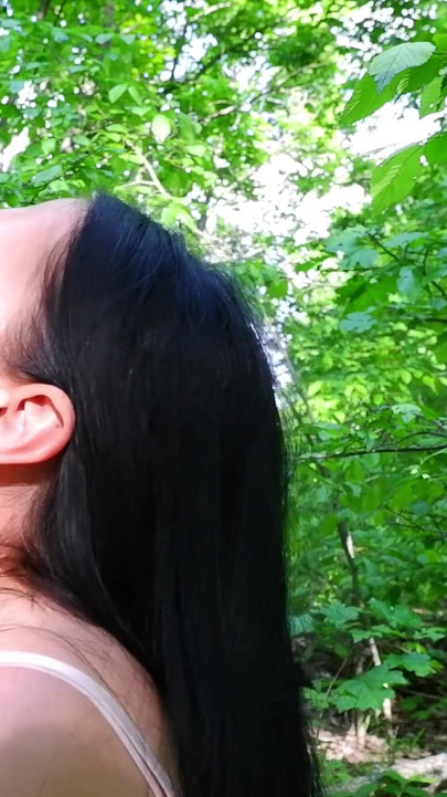 Sensual blowjob in the woods