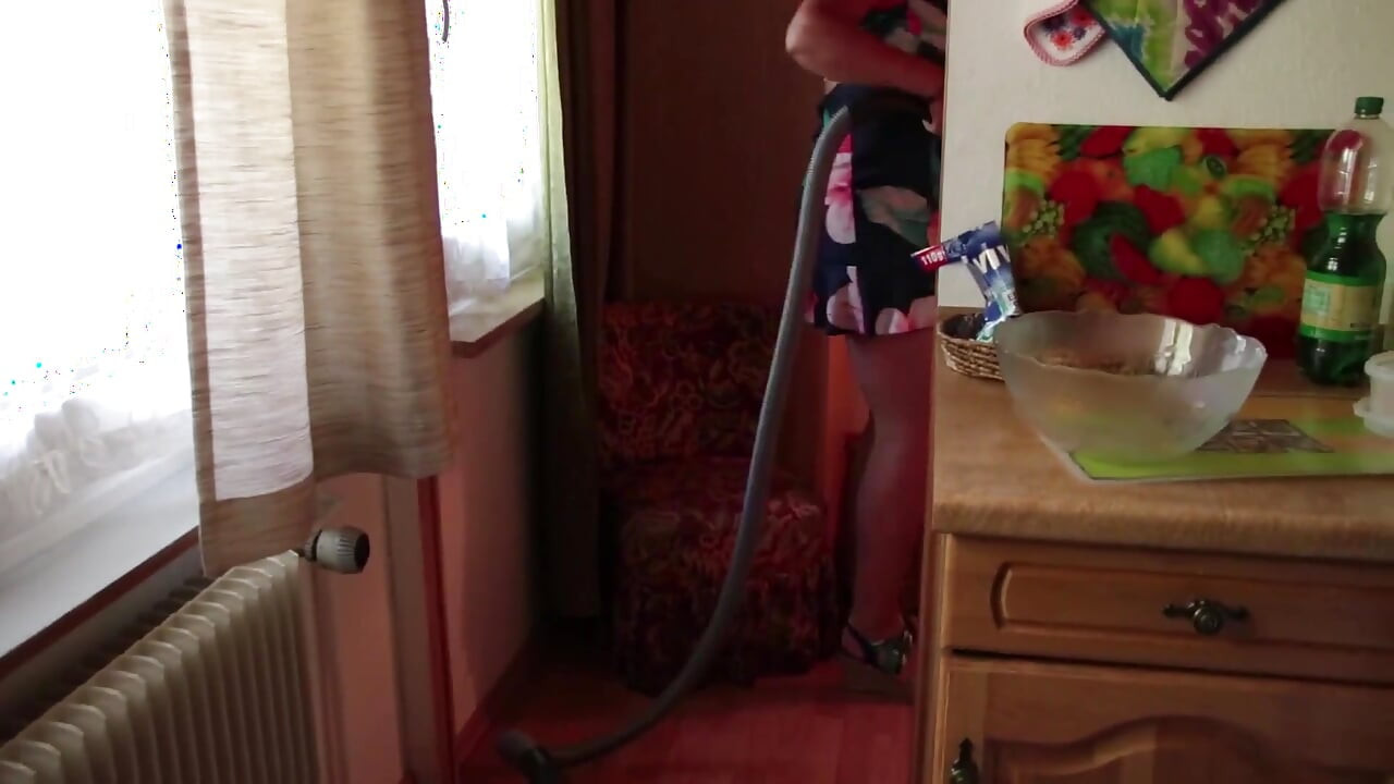 Sex with a Horny Cleaning Lady in the Kitchen of a Holiday Apartment.