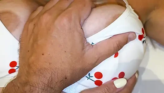 Amazing fucking with my wife before bed, huge cumshot!