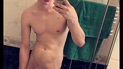 Teen boy jerk slap and play with his Thick dick