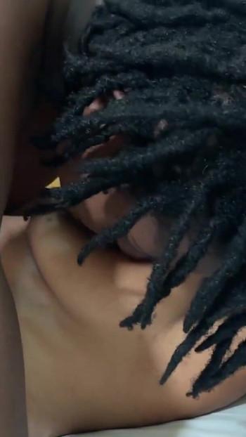 Iconic moment from "Thick African lesbians behind the scene, hot lesbian strapon fuck, pussy licking, girls kissing, all"