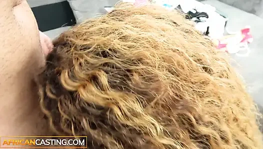 Naughty Black Model Sucks White Cock Then Gets On Top To Ride Till He Cums