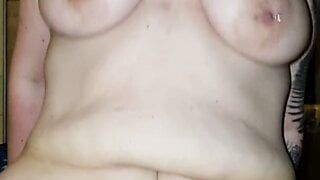 Quick clip of British bbw wife pierced tits riding me