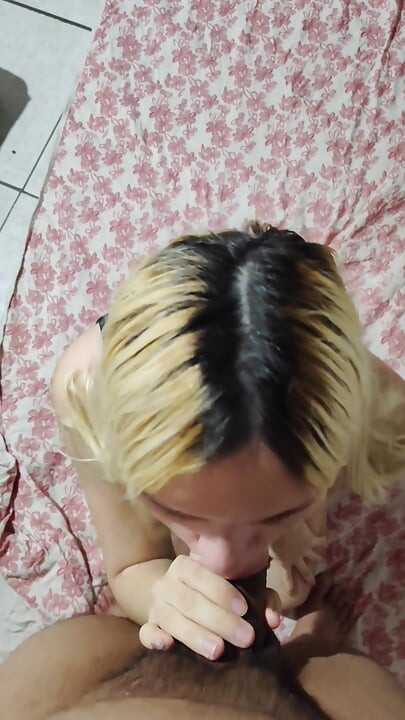 Brazilian brunette, gives a nice blowjob and asks for cock in her creamy pussy