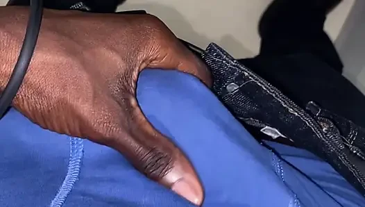 Thug Jamaican BBC jerks off in public
