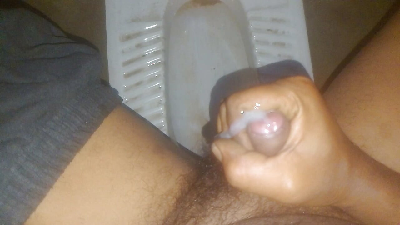 Handjob in bathroom