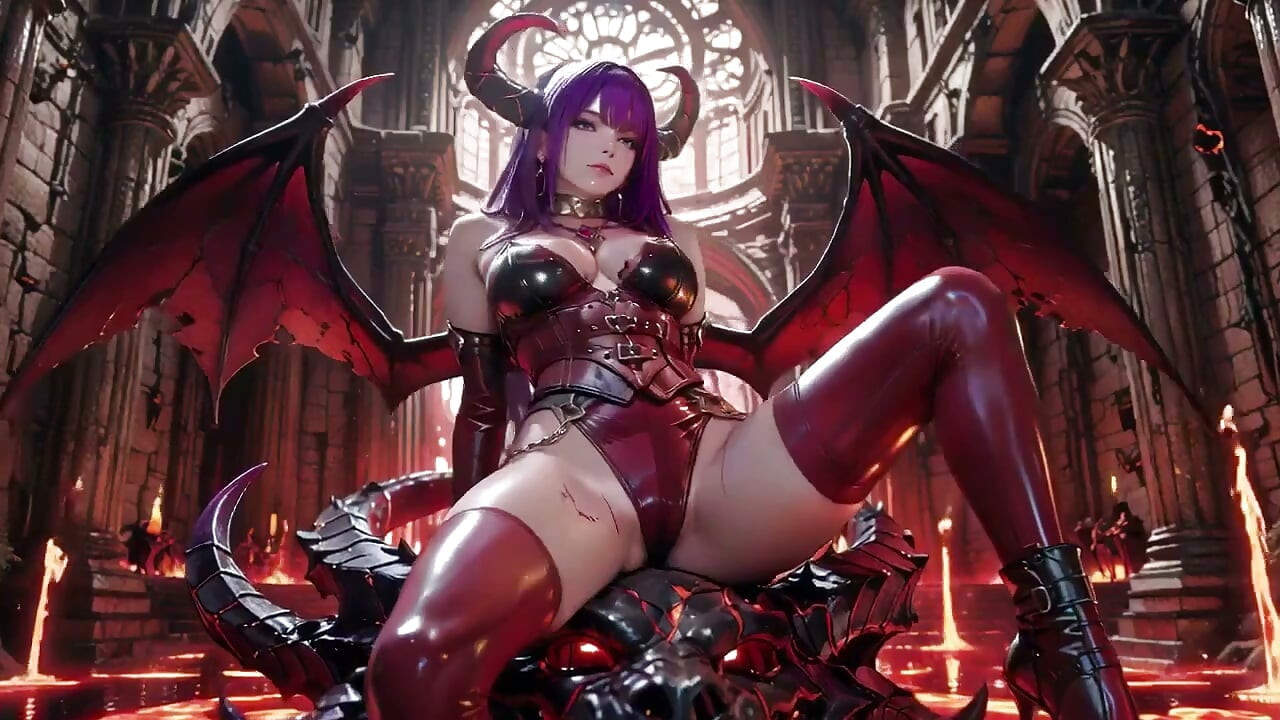 Purple-haired Demon Queen! a Forbidden Feast on the Magma Throne, Red-black Armor Clinging to Scorching Skin!