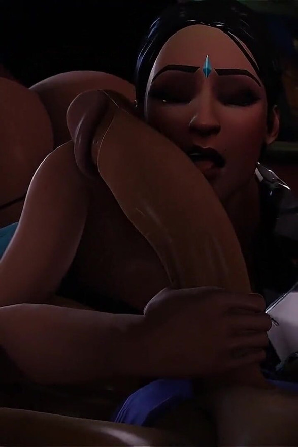 Pharah and Symmetra Big Cock Tease (futa Shemale)