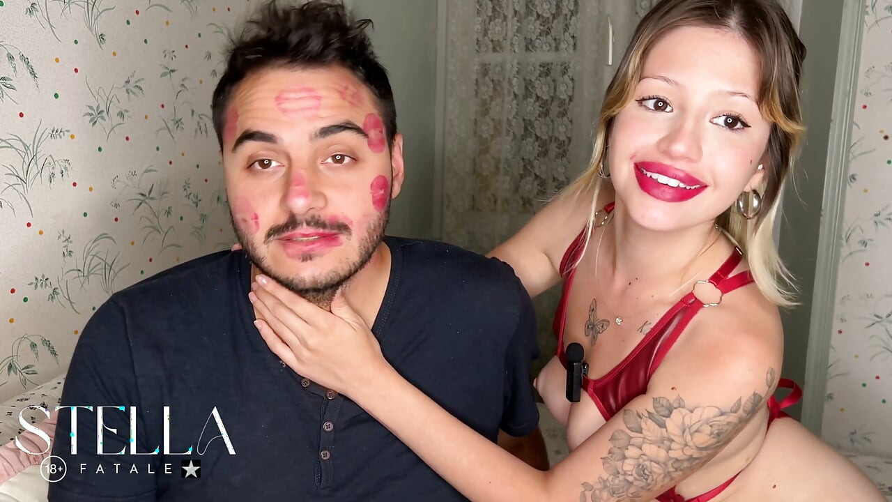 Czerwona szminka znakowanie twarzy 2 filmy discovery