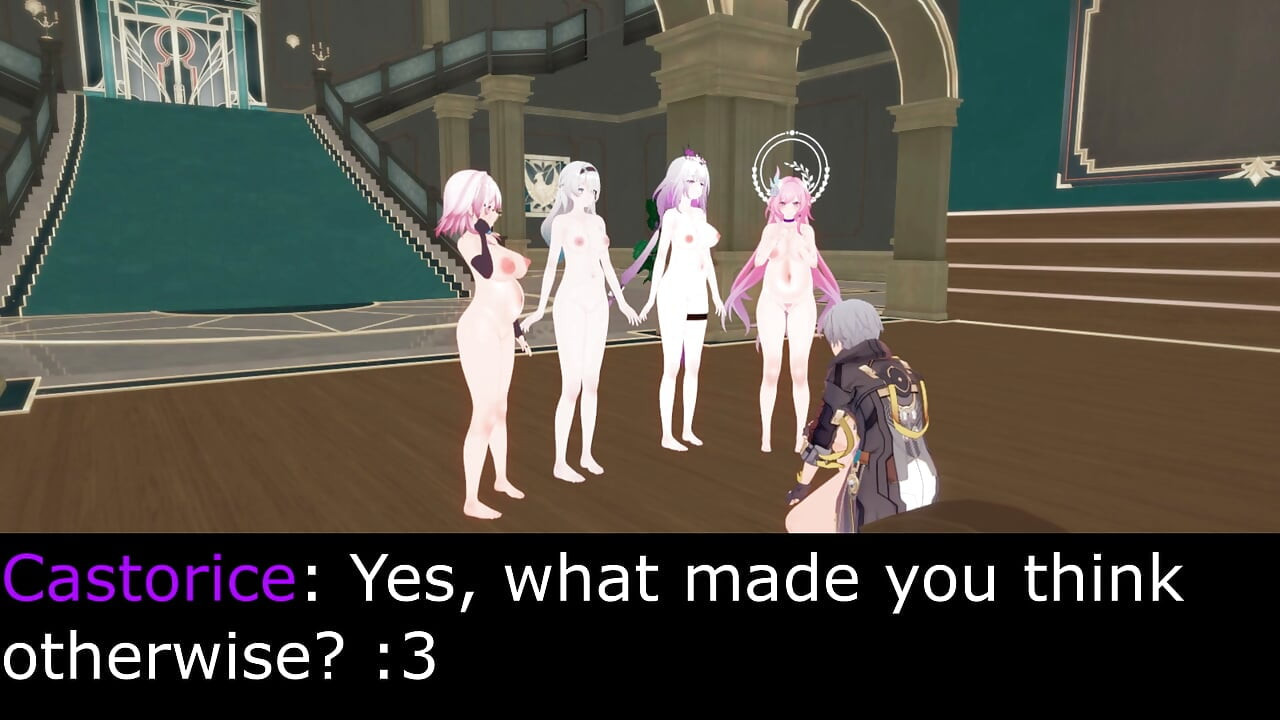 Honkai Star Rail - Caelus Harem Party - Cyrene, Marchevernight, Firefly y Castorice - animaciones hentai 3D