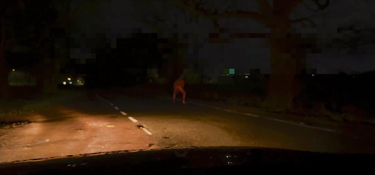Compilation of me naked and wanking from various places this week, when the car passed my legs and bum in air was caught