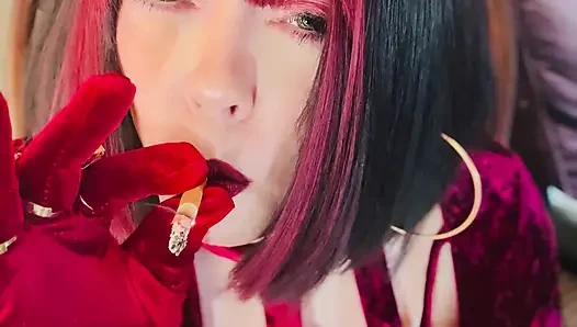 Velvet & Cigarettes! Tina Snua Chain Smoking 2 Cork 100 Cigarettes - Drifting OMI OME Snap Inhales Smoker