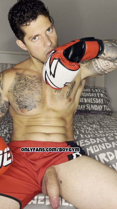 BOXING CUM with my Fat Cock