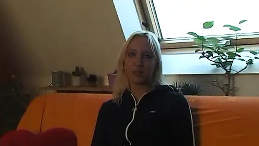 Teen blonde stripping and showing her body