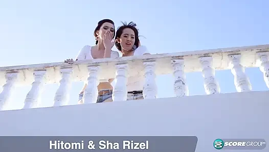 Hitomi и Sha Rizel: крошки с большими сиськами в Доминиканской