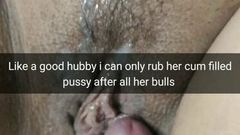 Good hubby can only rub cumfilled pussy his wife after cheat