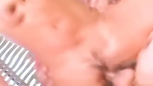 Blonde cheerleader with pigtails rides cock on a pool table