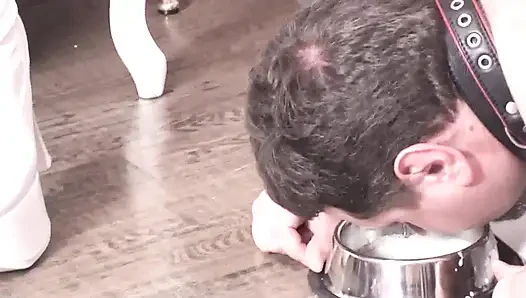 Suck this full of cum condom slave