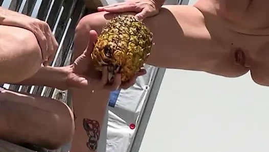 19yo boy drinks her pee from pineapple
