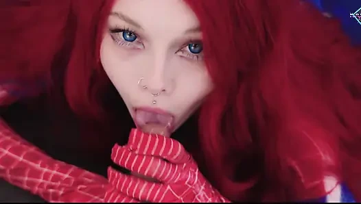 Женщина-паук и ее мокрые дырки из паука. Кримпай молотка Тор