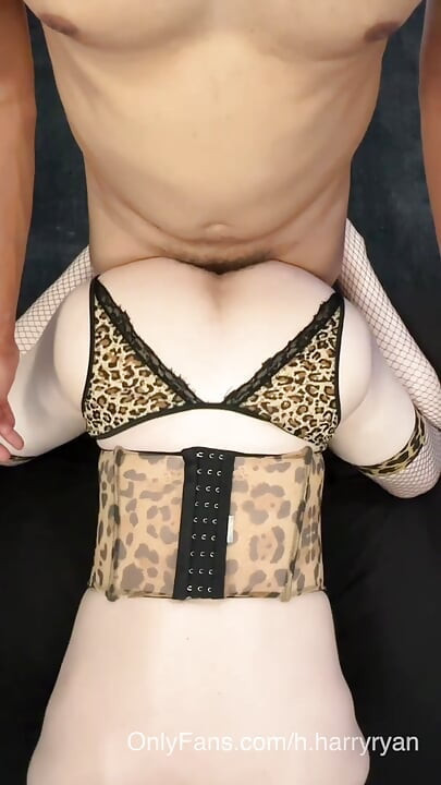 This sissy plays with his tits while I breed his pussy