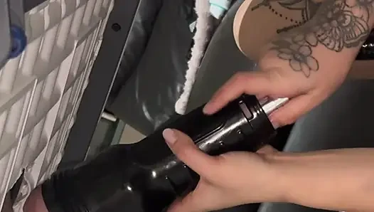 milking his bwc cock then getting pounded