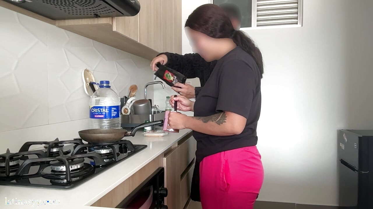 kitchen with latin titties part 1