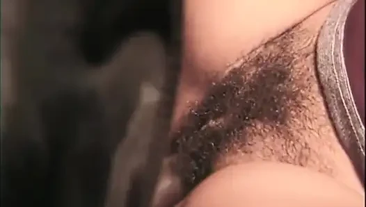 Sexy schwarze behaarte muschi lecken, ficken