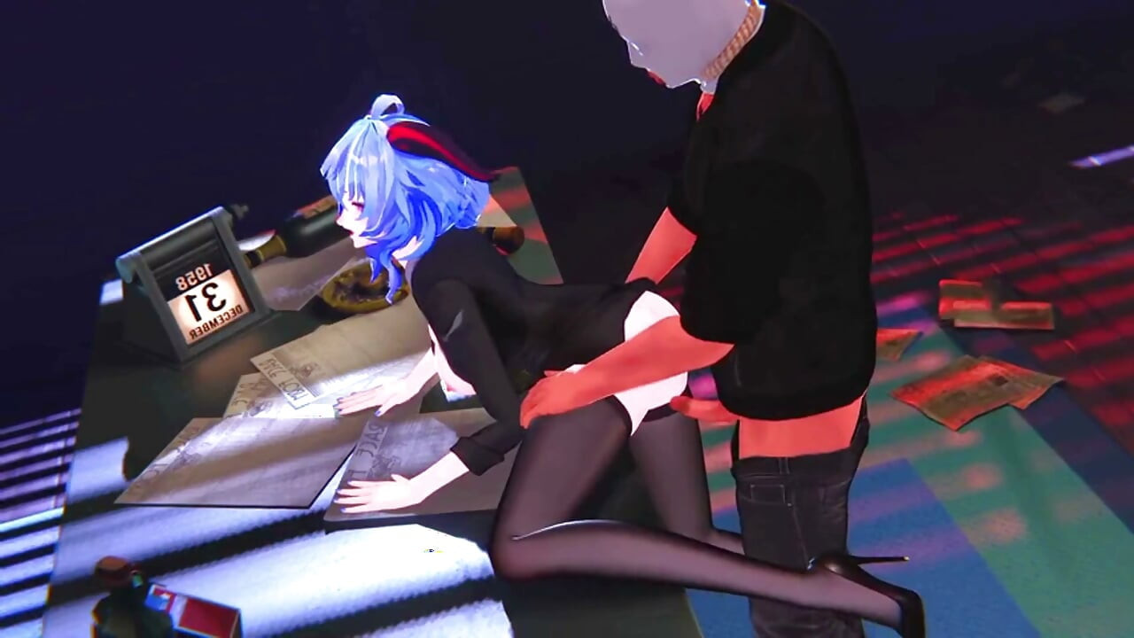 Genshin Impact - placer de oficina nocturna ganyu - animaciones hentai en 3d