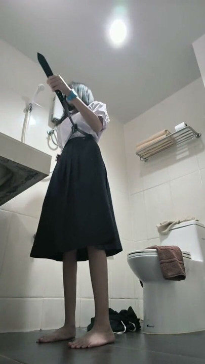 Change into a school uniform in the restroom | Clip 1