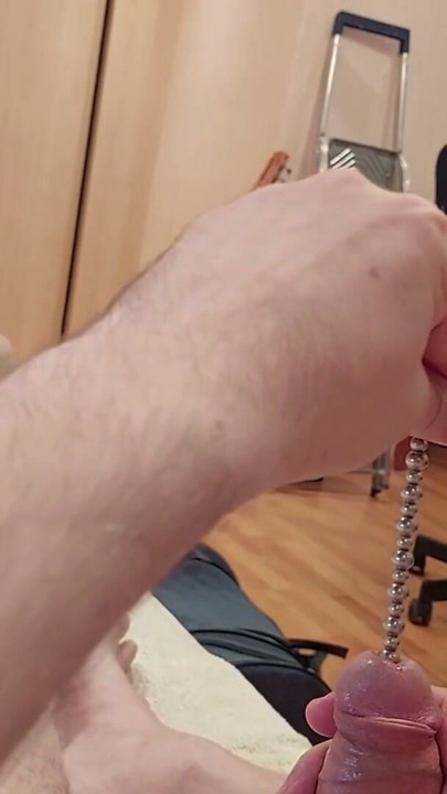 Beads string cock sounding into bladder | Clip 3