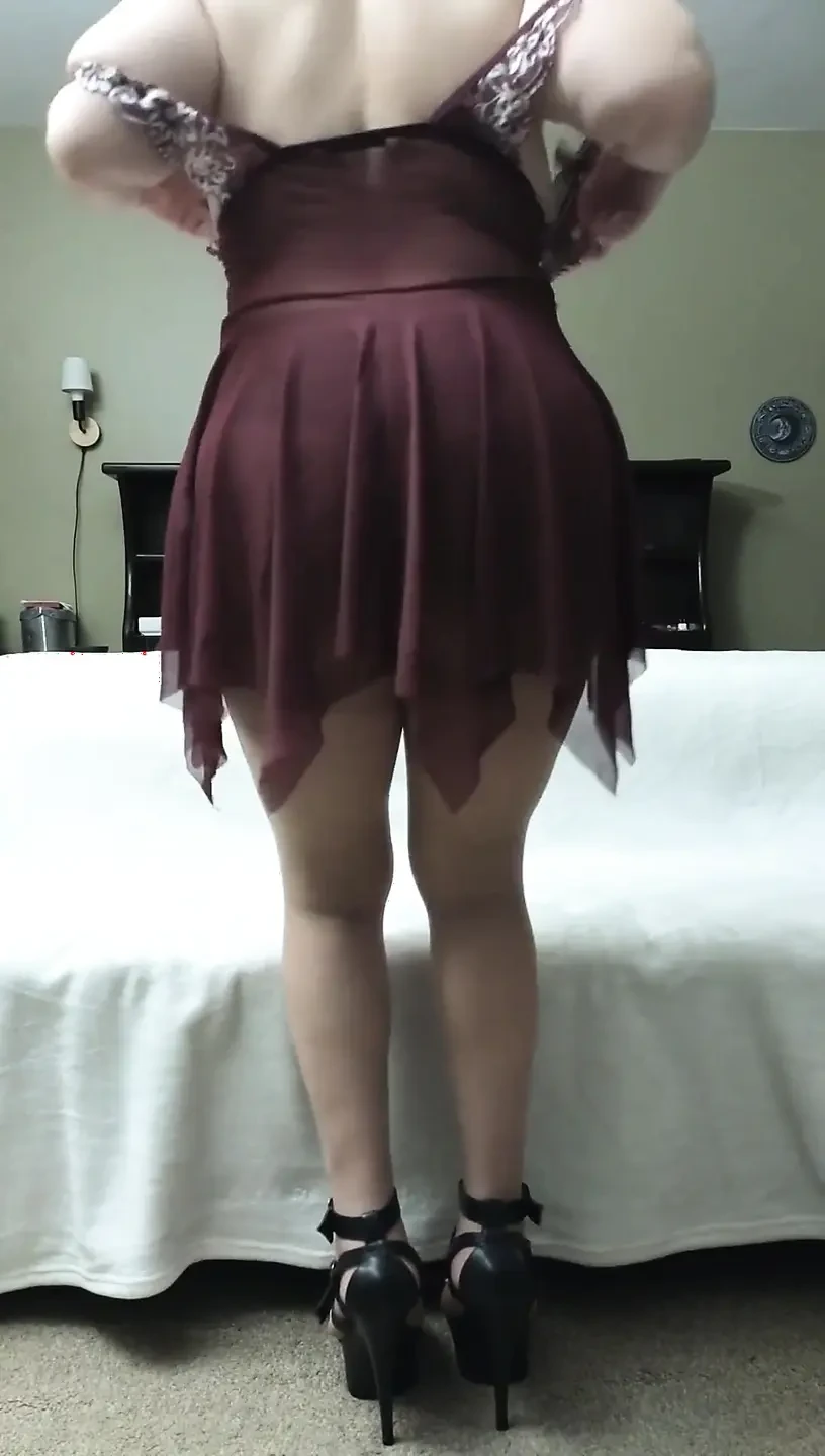 Burgundy Babydoll Tease
