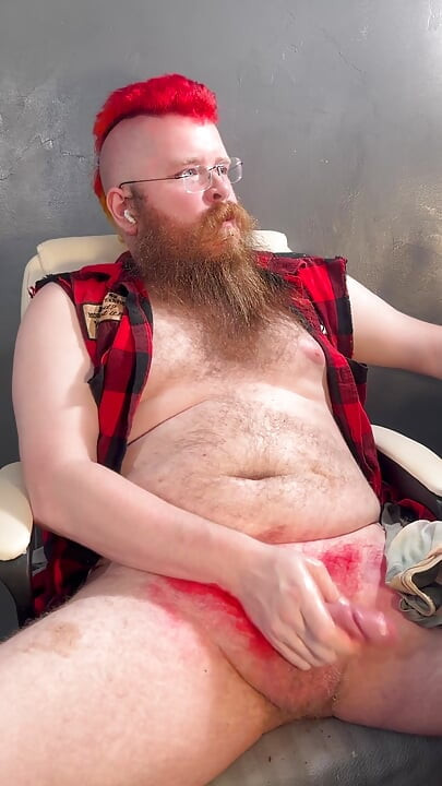 Looking at porn and enjoying a good long jerk