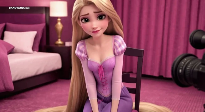 AI Generated Rapunzel Casting Sex - Innocent Princess First Blowjob