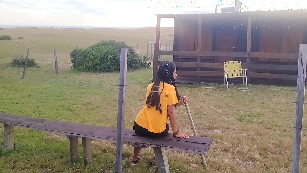 A camper asks a peasant woman for firewood and ends up giving her rough sex with creampie