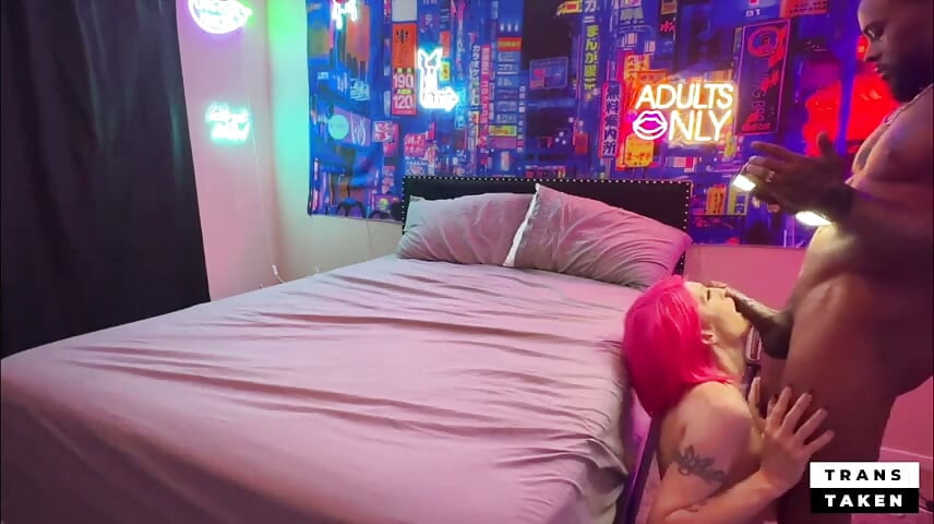 Big Tit Tatted Trans MILF Devours BBC